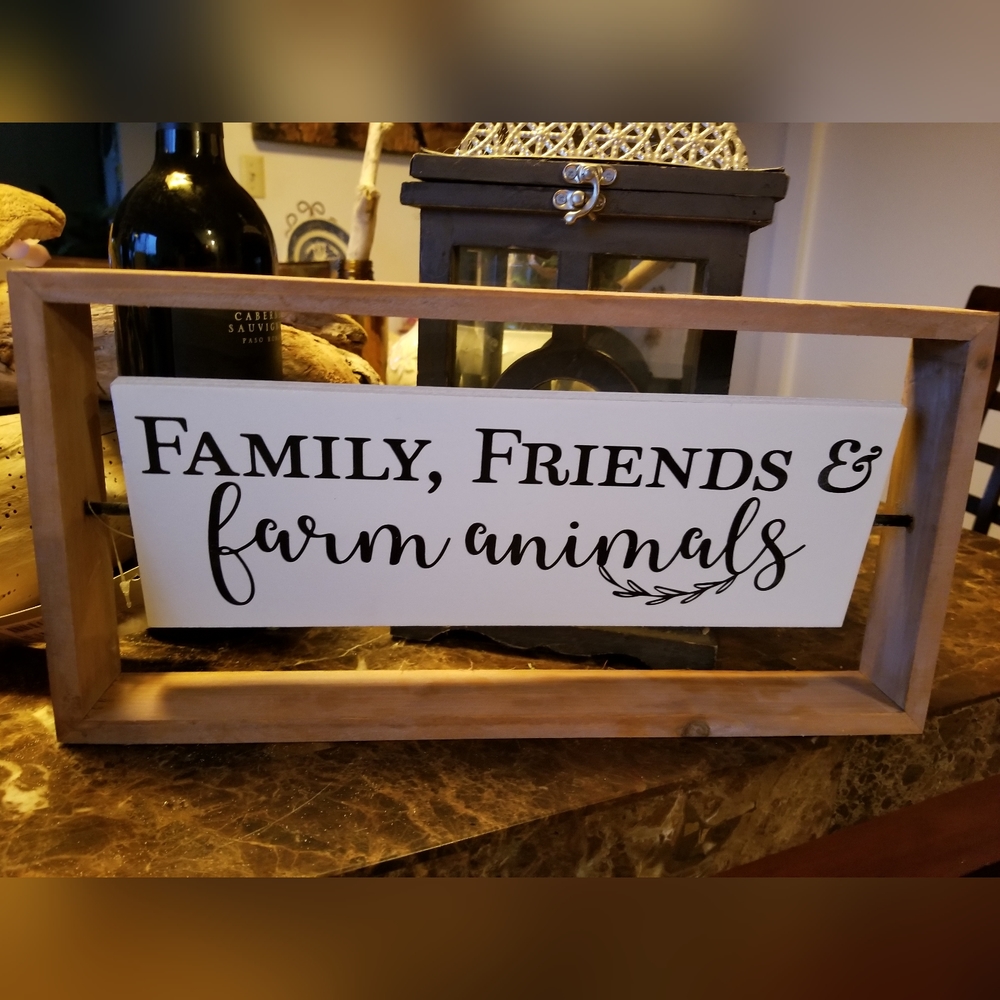 New welcome Family, friends,and Farm animals welcome wooden board flip sign